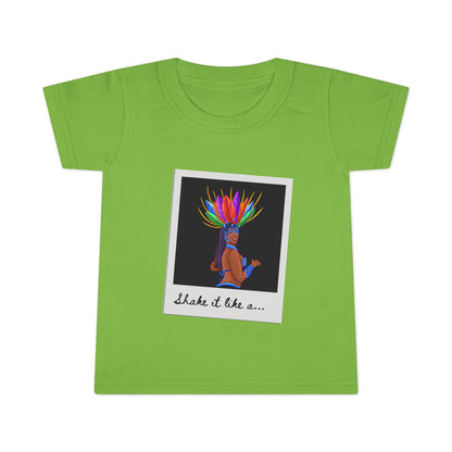 "Shake It Like a..." Toddler Dance T-Shirt – Carnival-Inspired Samba Dancer Graphic Short Sleeve Tee for Kids