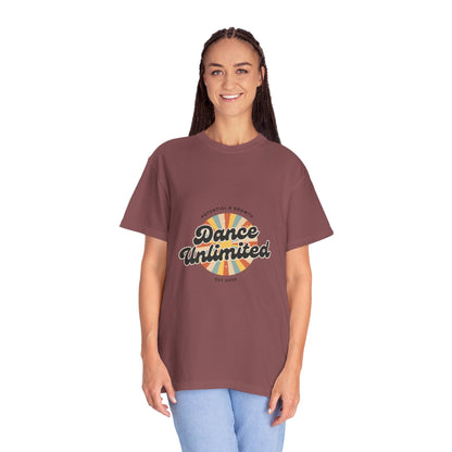 "Dance Unlimited, Potential & Growth" Unisex Garment-Dyed T-Shirt – Retro-Inspired Dance Motivation Graphic Tee – Inspirational Shirt for Dancers"