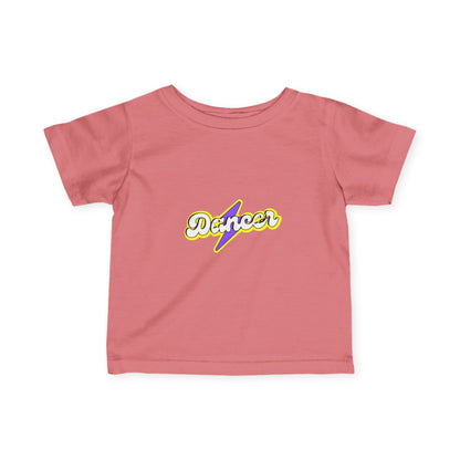 "Dancer" Superhero-Inspired Infant Fine Jersey Tee – Cute Baby Dance T-Shirt with Bold Comic-Style Graphic for Future Dance Heroes