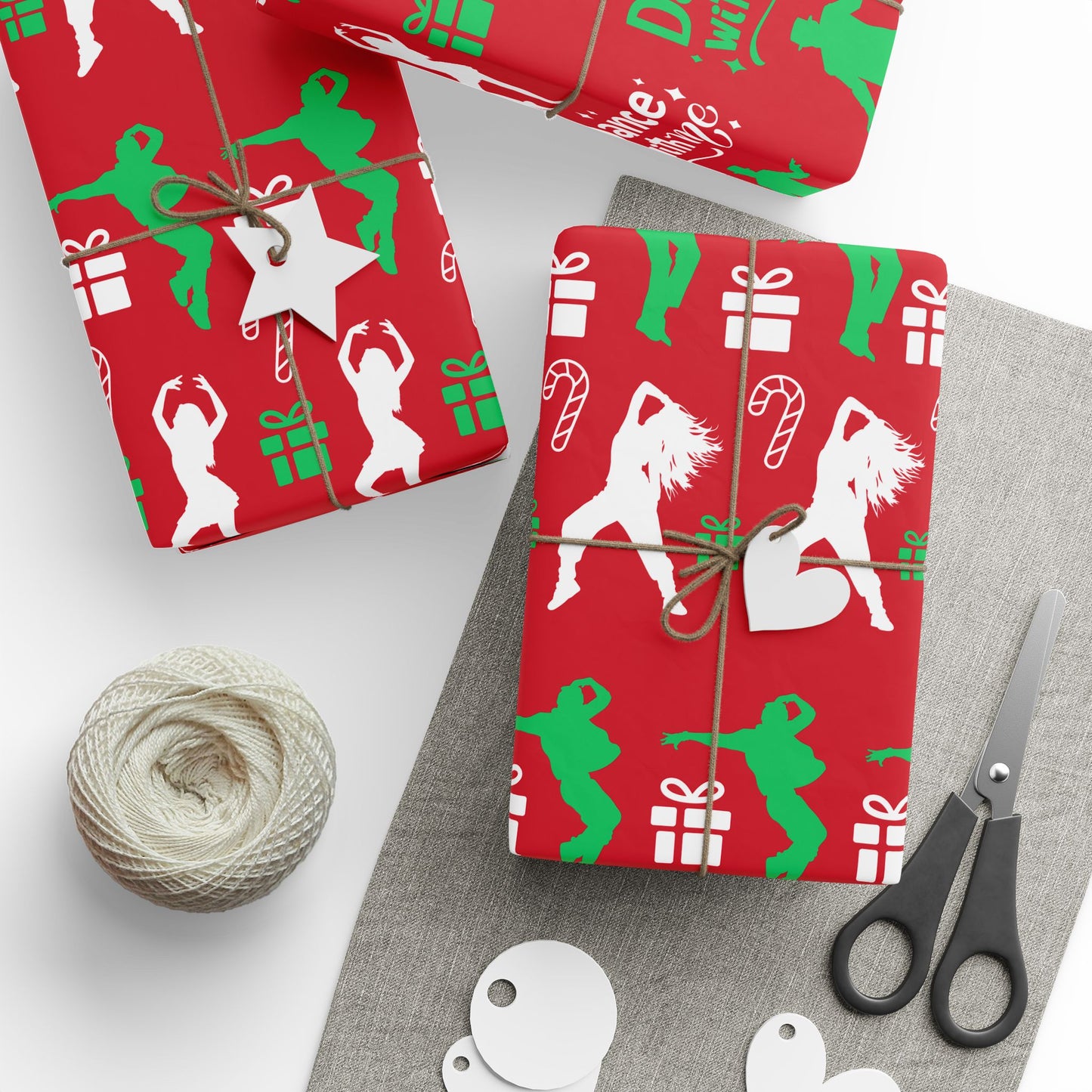 “Dance with Me” Christmas Wrapping Paper – Festive Holiday Gift Wrap with Colorful Dancers & Ballet-Themed Design, Perfect for Dance Lovers and Studios