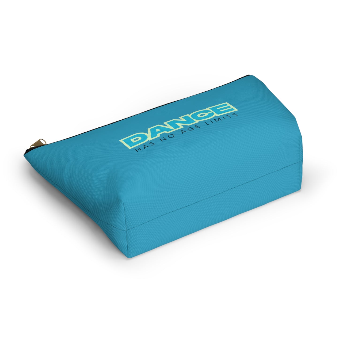 "Dance Has No Age Limits" Makeup Bag – Bold Text-Based Dance Graphic – Inspirational Dance-Themed Zipper Pouch for Cosmetics, Accessories & Gifts