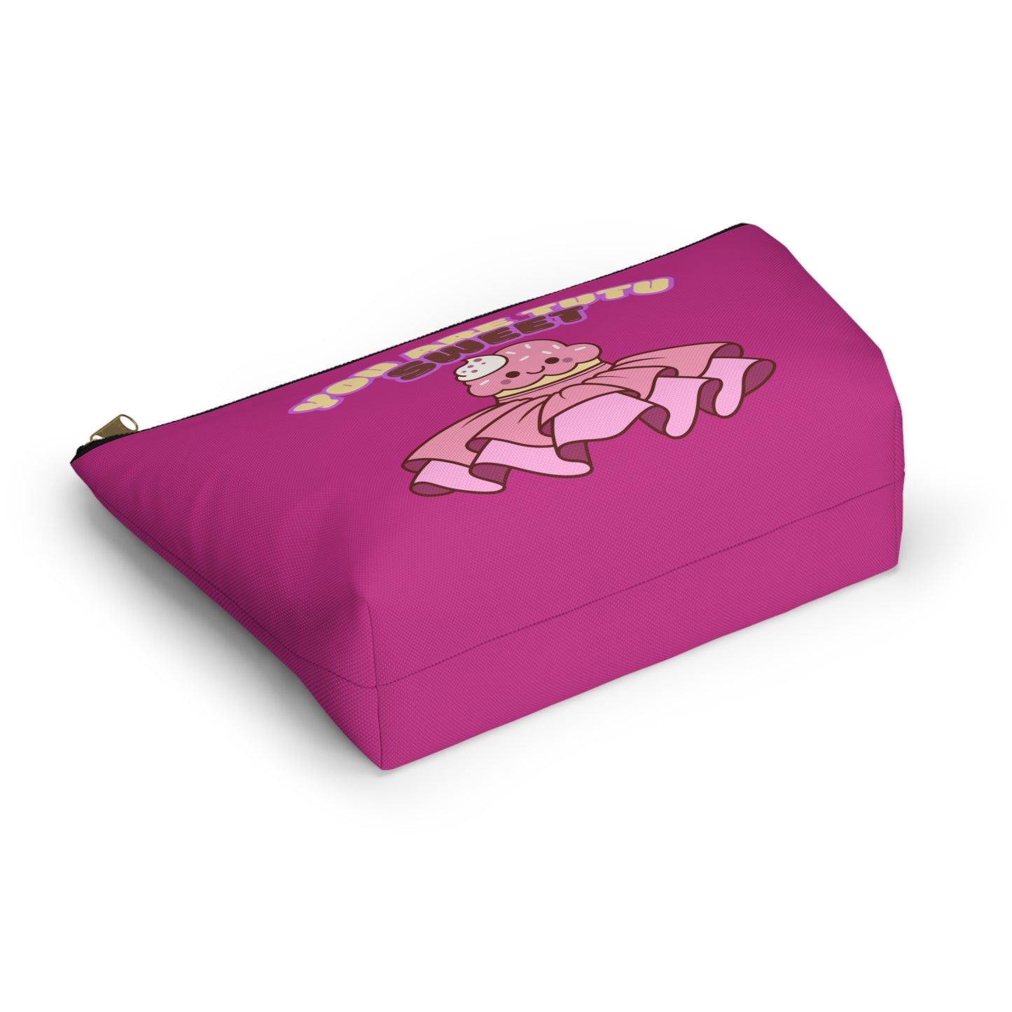 "You Are Tutu Sweet" Accessory Pouch & Makeup Bag – Kawaii Cupcake with Tutu Graphic