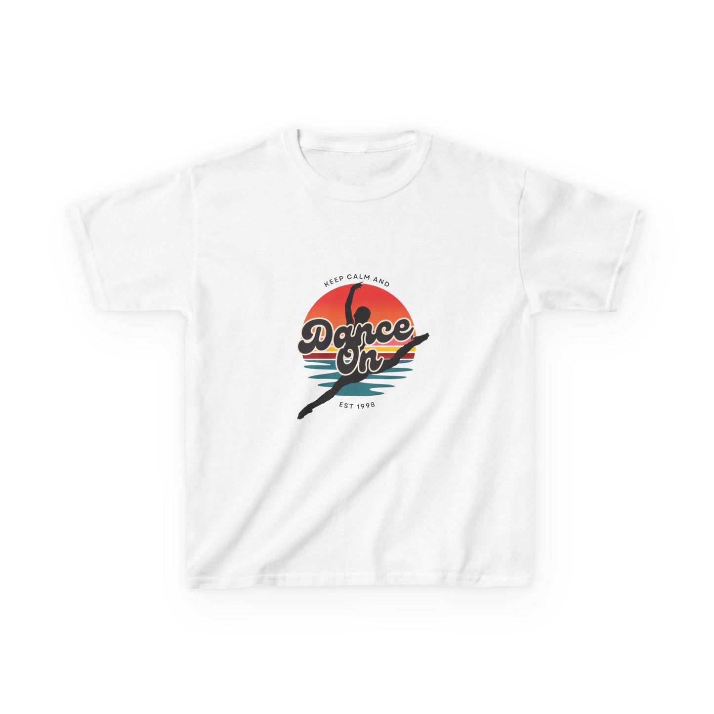 "Keep Calm and Dance On" Youth Short Sleeve Tee – Retro Graphic Dance Shirt for Kids and Young Performers