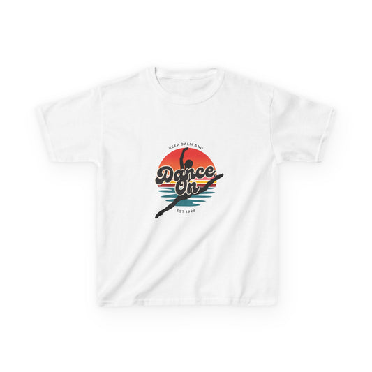 "Keep Calm and Dance On" Youth Short Sleeve Tee – Retro Graphic Dance Shirt for Kids and Young Performers