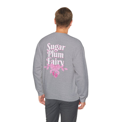 “Sugar Plum Fairy” Back Print ADULT Sweatshirt + “Nutcracker 2025” Front – Unisex Heavy Blend Crewneck | Ballet Holiday Dance Apparel