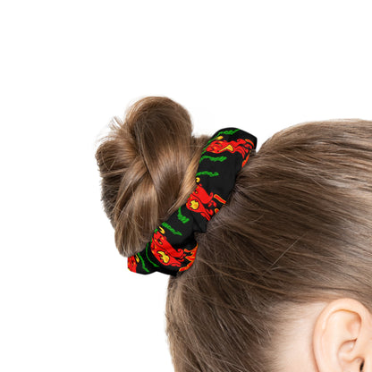 “What's a Pepper's Favorite Dance? Salsa!” Scrunchie – Funny Dance Pun Hair Accessory with Cute Pepper Graphic