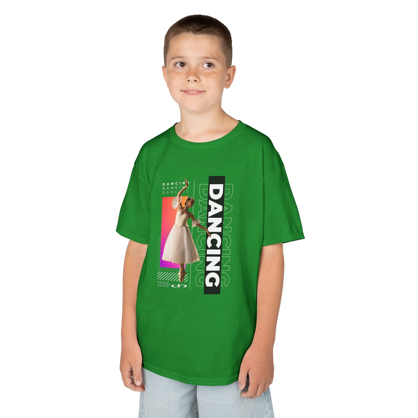 “Dancing” Youth Short Sleeve T-Shirt – Streetwear-Inspired Female Dancer Graphic – Trendy Kids Dance T-Shirt for Girls