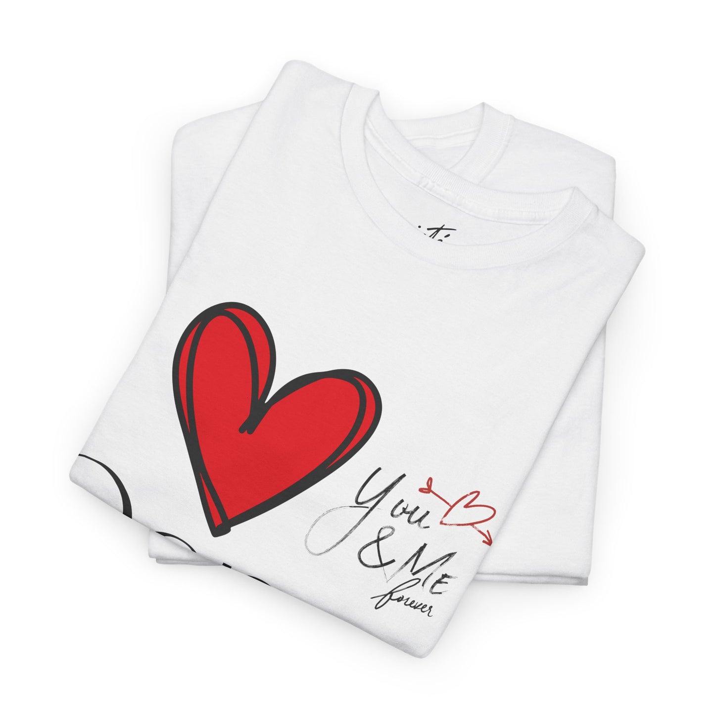 "I Love Dance" Unisex Heavy Cotton Tee – Hand-Drawn Heart & Note Graphic Dance Lover T-Shirt