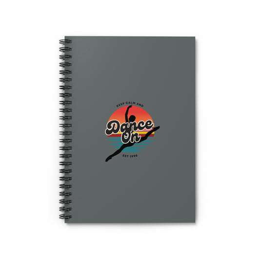 "Keep Calm and Dance On" Spiral Notebook – Retro Dance Journal with Colorful Graphic for Dancers, Students & Creative Writers