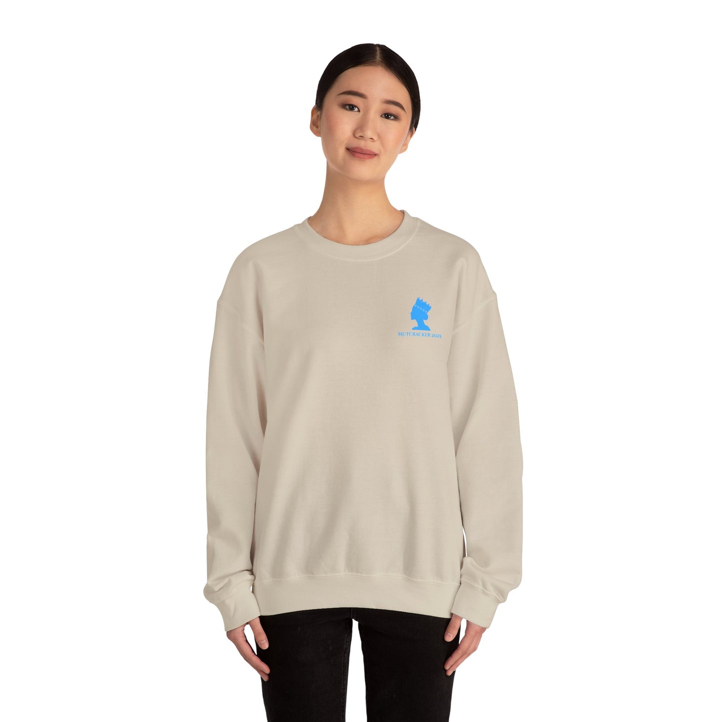 “Don’t Be Just Any Queen, Be a Snow Queen” ADULT Back Print + Nutcracker 2025 Front | Unisex Heavy Blend Crewneck Dance Apparel | Snow Queen Ballet Sweatshirt