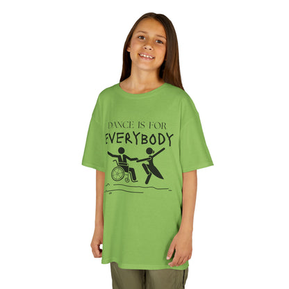 “Dance Is for Everybody” Youth Short Sleeve Tee – Inclusive Dance T-Shirt for Kids & Teens, Personalized with Name or Studio