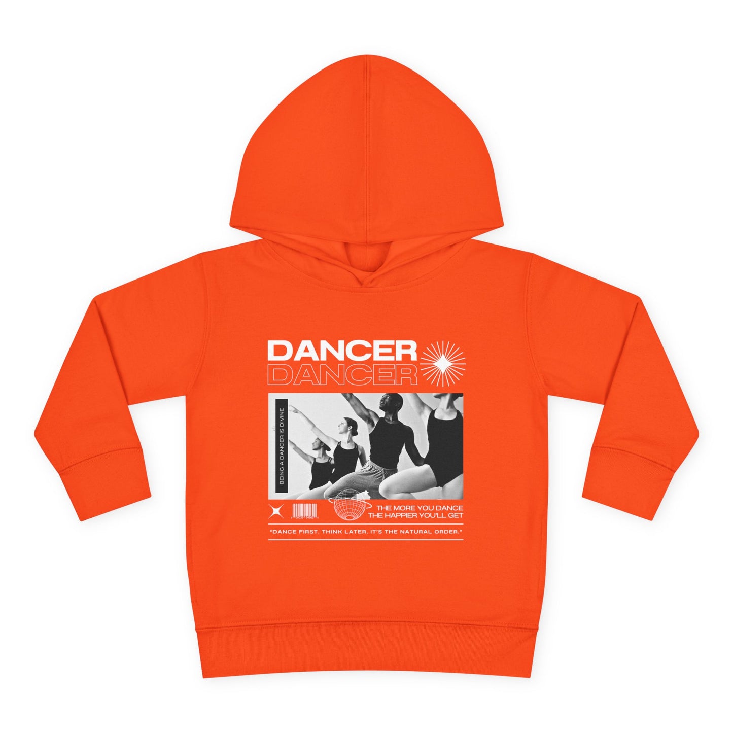 “Dancer” Toddler Pullover Hoodie – Streetwear-Inspired Ballet Barre Graphic Sweatshirt for Kids