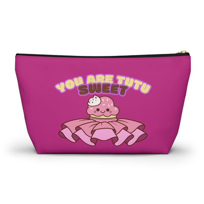 "You Are Tutu Sweet" Accessory Pouch & Makeup Bag – Kawaii Cupcake with Tutu Graphic