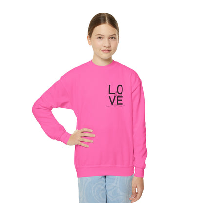 "LOVE Dance" Youth Crewneck Sweatshirt – Script Letter Graphic Dance Lover Pullover