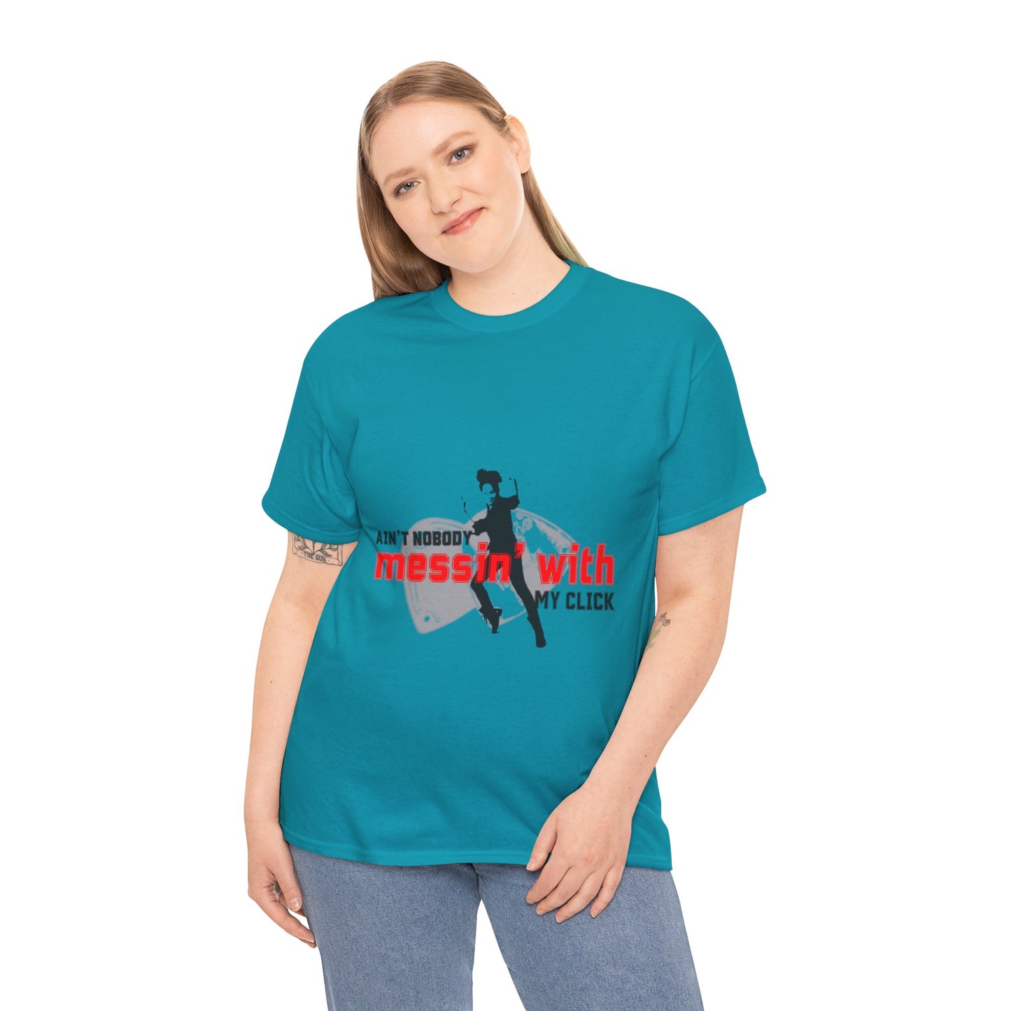 "Ain’t Nobody Messin’ With My Click" Tap Dance Tee – Unisex Heavy Cotton T-Shirt with Taps & Dancer Graphic