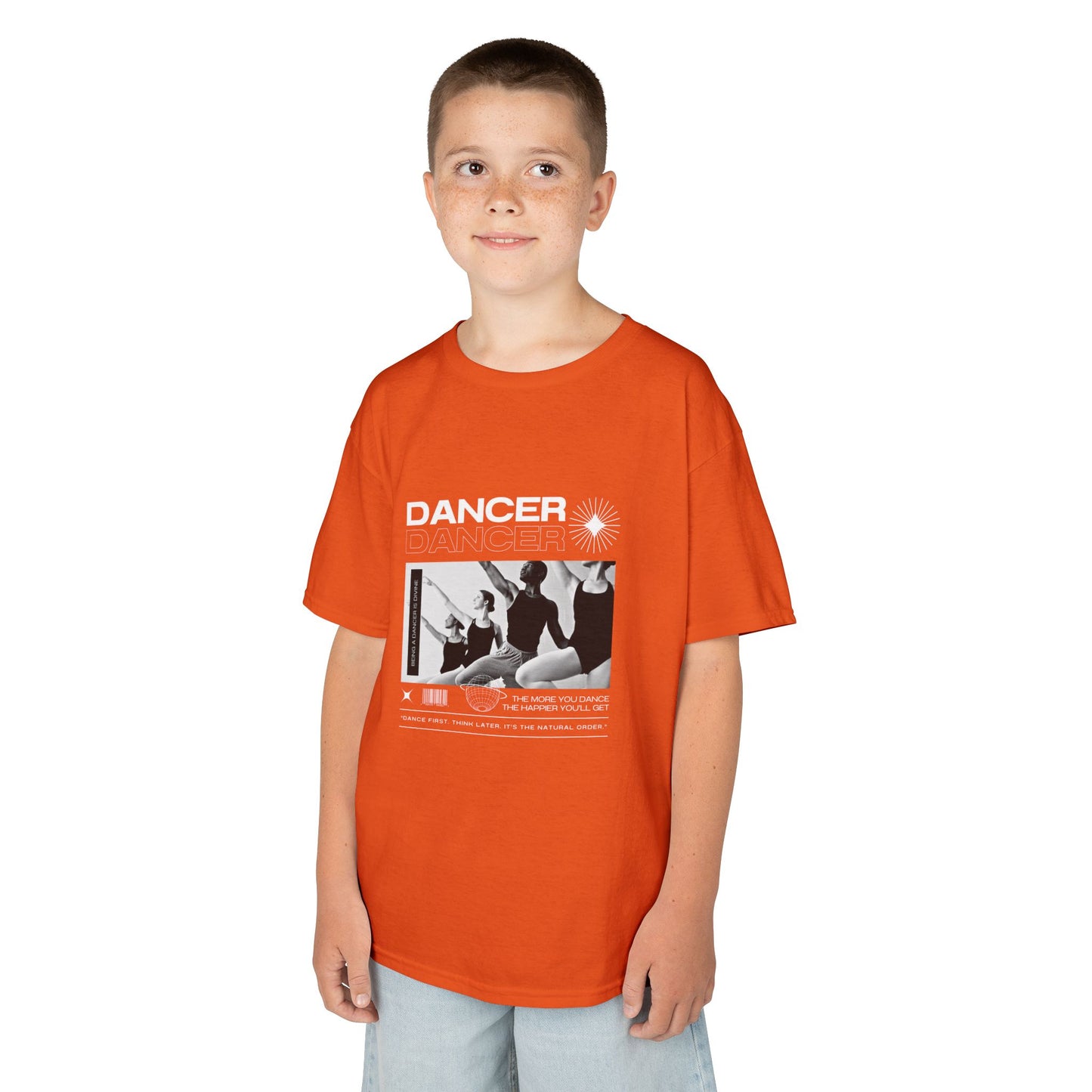 “Dancer” Youth Short Sleeve Tee – Young Ballet Dancers at the Barre Streetwear-Inspired Dance Shirt for Kids