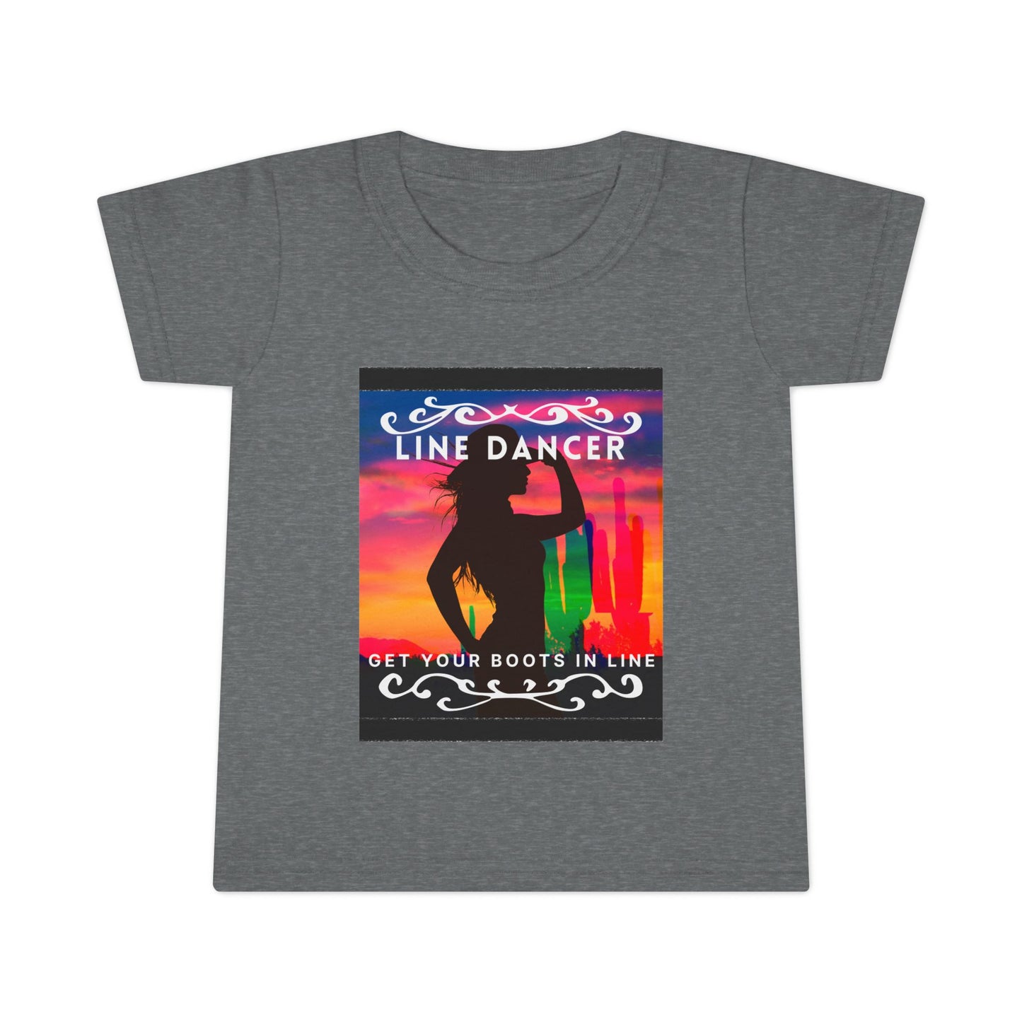 "Line Dancer – Get Your Boots in Line" Toddler Dance T-Shirt – Western-Inspired Short Sleeve Tee for Kids