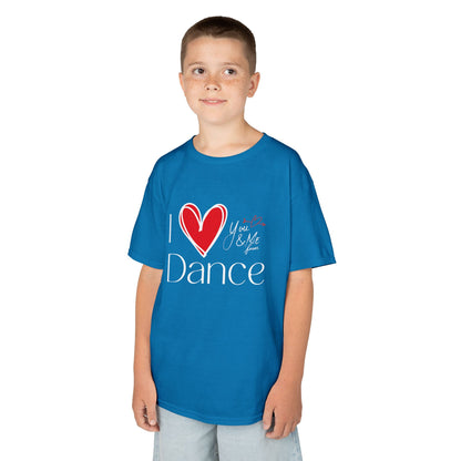 "I Love Dance" Youth Short Sleeve Tee – Hand-Drawn Heart & Note Graphic Dance Lover T-Shirt