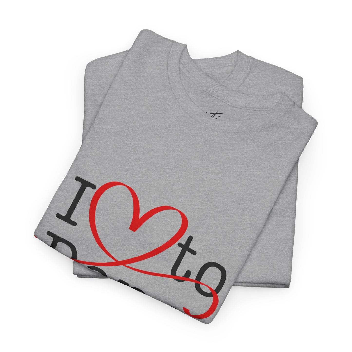 "I Love to Dance" Unisex Heavy Cotton Tee – Hand-Drawn Heart Graphic Dance Lover T-Shirt