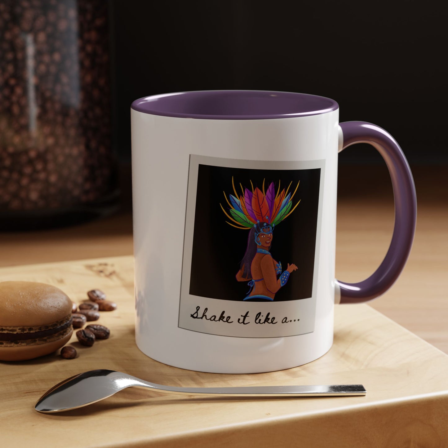 "Shake It Like a..." Accent Coffee Mug – Fun Dance Quote Ceramic Mug for Dancers and Music Lovers