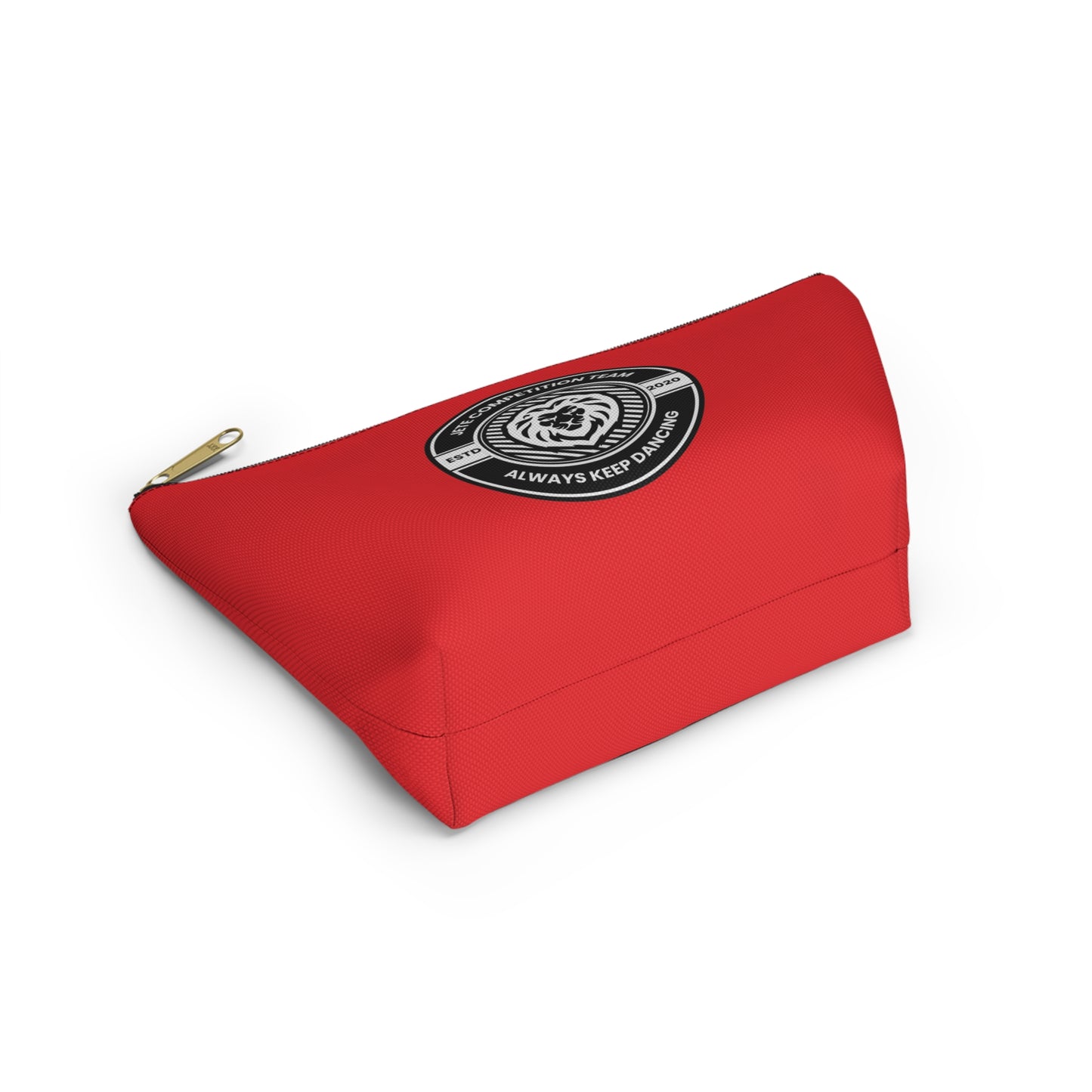 "Jeté Competition Team Always Keep Dancing" Makeup Bag – Collegiate-Inspired Dance Graphic – Team Dance Zipper Pouch for Cosmetics, Accessories & Recital Gifts