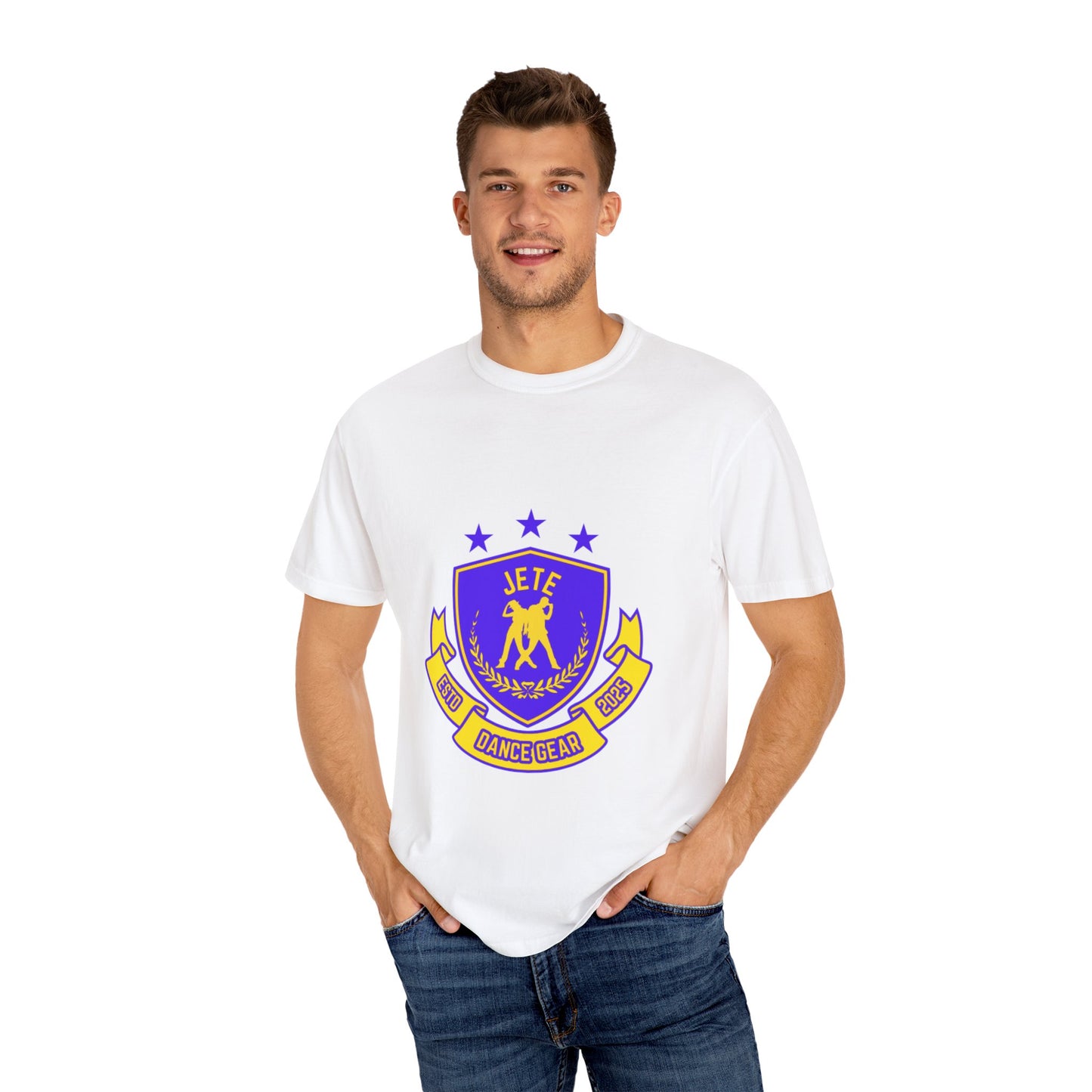 "Jeté Dance Gear" Unisex Garment-Dyed T-Shirt – Collegiate-Style Graphic Tee – Dance Apparel for Dancers & Performers