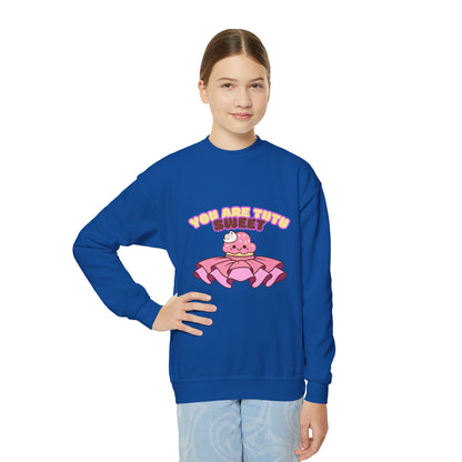 "You Are Tutu Sweet" Youth Crewneck Dance Sweatshirt – Kawaii Cupcake Graphic | Cute Ballet Themed Kids Pullover