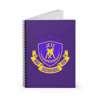"Jeté Dance Gear" Spiral Notebook – Collegiate-Inspired Dance Journal with Colorful Graphic for Dancers, Students & Choreographers