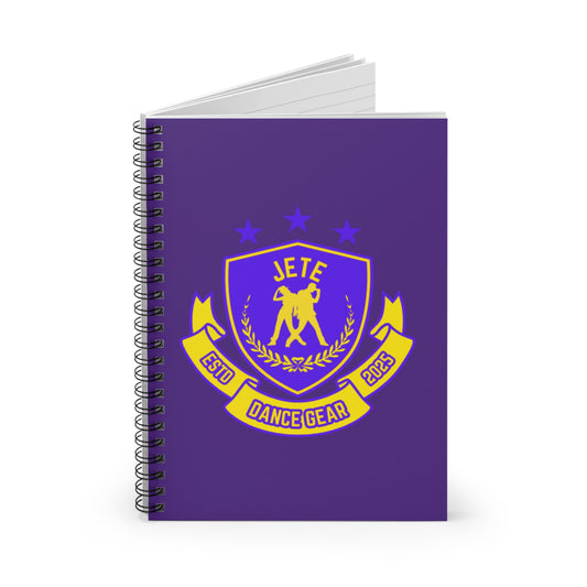 "Jeté Dance Gear" Spiral Notebook – Collegiate-Inspired Dance Journal with Colorful Graphic for Dancers, Students & Choreographers