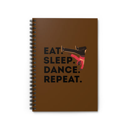"Eat, Sleep, Dance, Repeat" Spiral Notebook – Bold B-Boy Dance Journal for Breakdancers, Hip Hop Dancers & Street Style Lovers