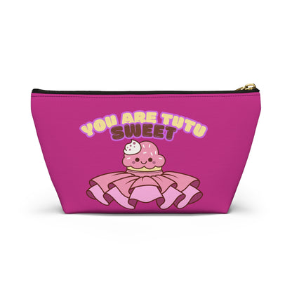 "You Are Tutu Sweet" Accessory Pouch & Makeup Bag – Kawaii Cupcake with Tutu Graphic