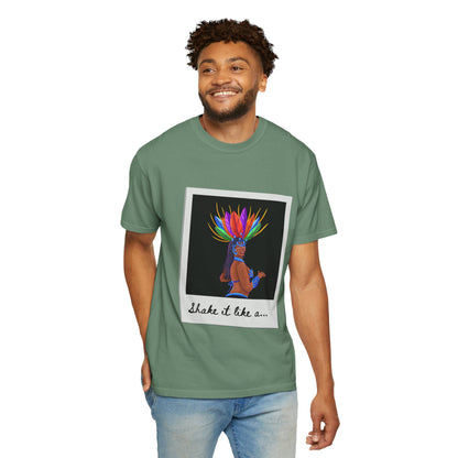 "Shake It Like a Samba Star" Unisex Garment-Dyed Dance T-Shirt – Bold Carnival-Inspired Graphic Tee for Dancers