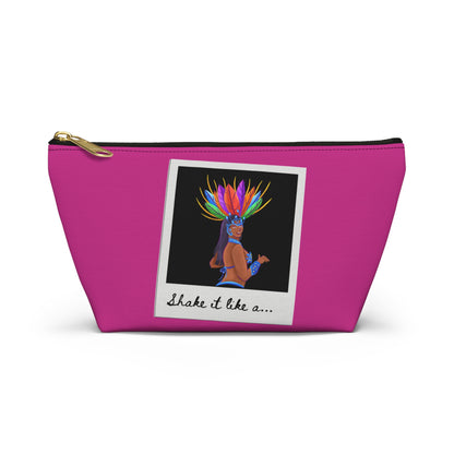 "Shake It Like a..." Makeup Bag – Carnival-Inspired Samba Dancer Graphic – Fun Dance-Themed Zipper Pouch for Cosmetics, Travel & Accessories