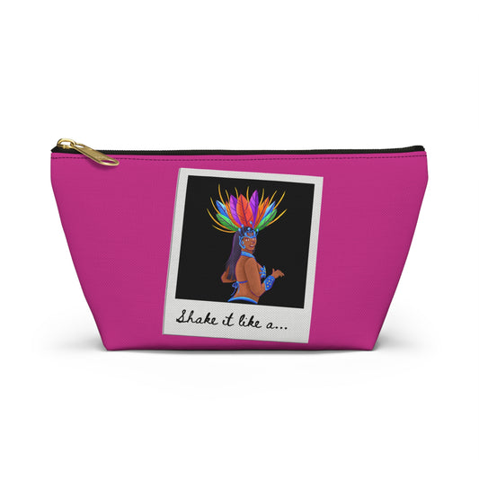 "Shake It Like a..." Makeup Bag – Carnival-Inspired Samba Dancer Graphic – Fun Dance-Themed Zipper Pouch for Cosmetics, Travel & Accessories