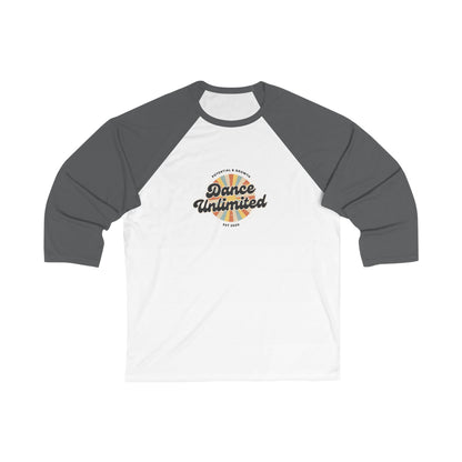 "Dance Unlimited – Potential & Growth" Unisex 3/4 Sleeve Baseball Tee – Retro Graphic Dance Shirt for Dancers and Performers