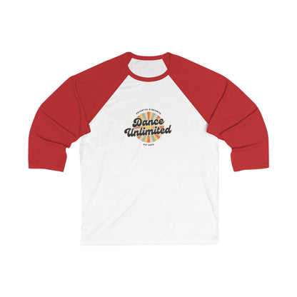 "Dance Unlimited – Potential & Growth" Unisex 3/4 Sleeve Baseball Tee – Retro Graphic Dance Shirt for Dancers and Performers