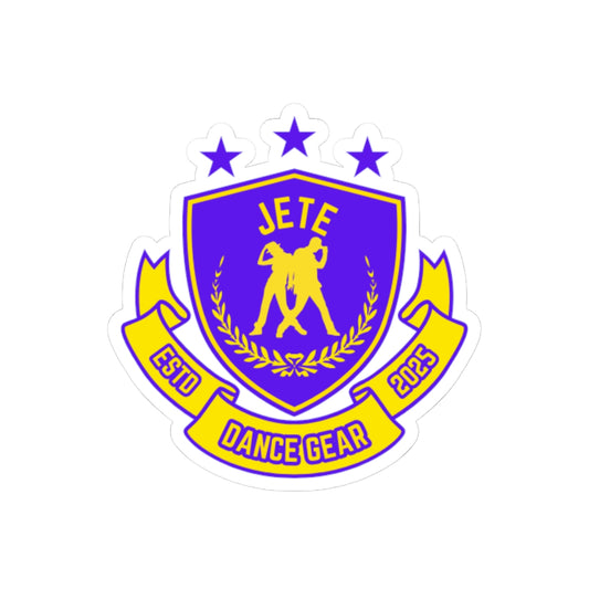 "Jeté Dance Gear" Kiss-Cut Sticker – Collegiate-Inspired Dance Graphic – Vinyl Sticker for Laptops, Water Bottles & Journals