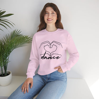 Dance Heart Hands Unisex Crewneck Sweatshirt – Hand Heart Graphic Dance Lover Pullover