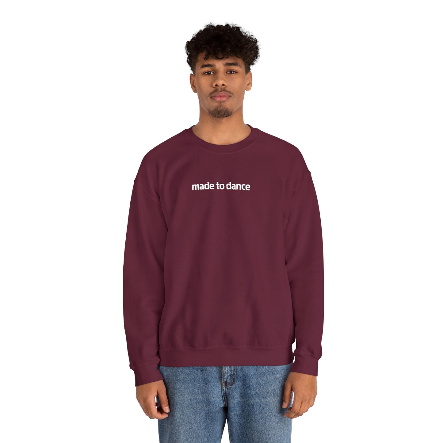 “Made to Dance" Unisex Heavy Blend™ Crewneck Sweatshirt – Embroidered Dance-Inspired Pullover for Adults & Kids