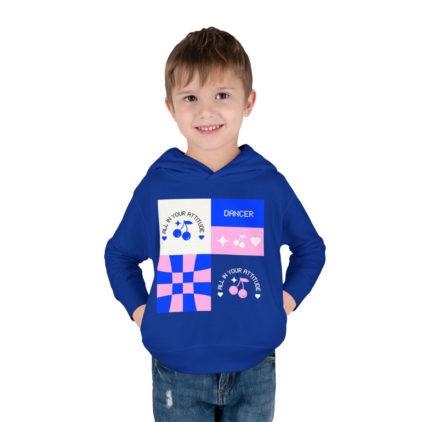 "Dancer – All in Your Attitude" Toddler Pullover Hoodie – Retro Dance Graphic Fleece Sweatshirt for Kids