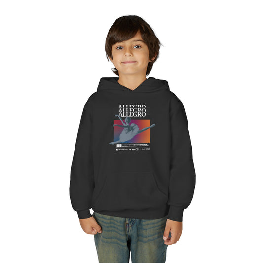 “Allegro” Ballet Term Definition with Beautiful Ballerina Graphic | Unisex Youth Hoodie – Streetwear-Inspired Ballet Dance Hoodie for Kids & Young Dancers