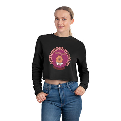 "Life Without Dance is Pointeless" Women's Cropped Dance Sweatshirt – Cute Capybara Graphic | Funny Ballet Dancer Gift