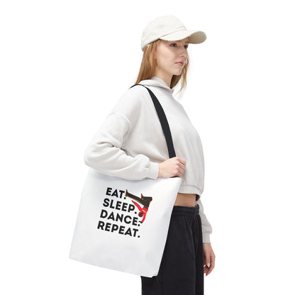 "Eat Sleep Dance Repeat" B-Boy Canvas Tote Bag – Hip-Hop Dancer Graphic Dance Tote for Everyday Use