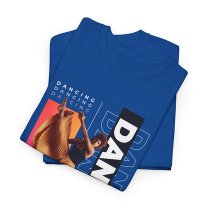 “Dancing” Streetwear-Inspired Female Dancer Unisex Heavy Cotton Tee – Urban Dance Graphic T-Shirt for Performers and Dance Lovers