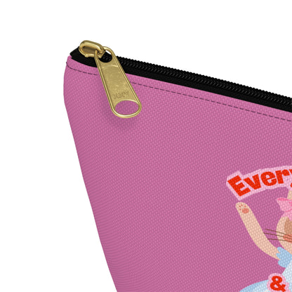 “Every Meow & Then I Dance” Adorable Dancing Cat Graphic | Cute Cat Dance Cosmetic Bag for Ballet Lovers & Travel Essentials - Makeup Bag