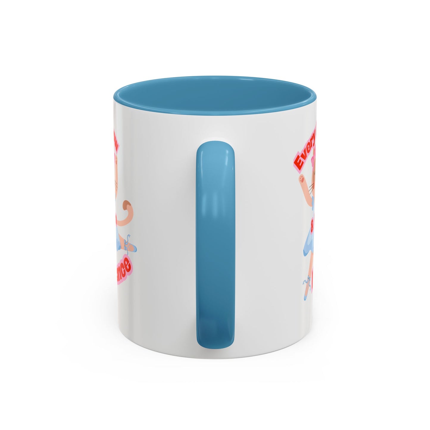 “Every Meow & Then I Dance” Adorable Dancing Cat Graphic | Cute Cat Dance Mug for Ballet Lovers & Coffee Enthusiasts - Accent Coffee Mug