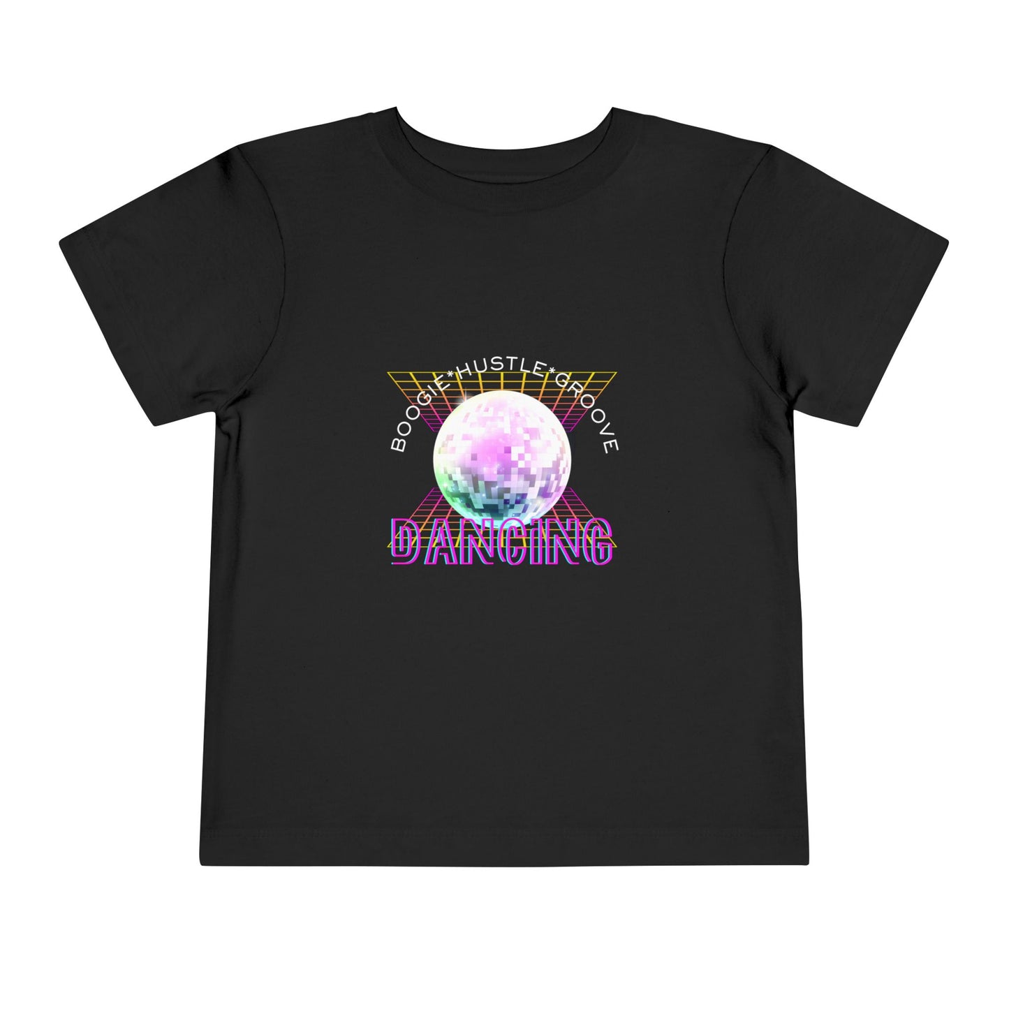 "Boogie, Hustle, Groove - Dancing" Streetwear Dance Graphic – Toddler Short Sleeve Tee