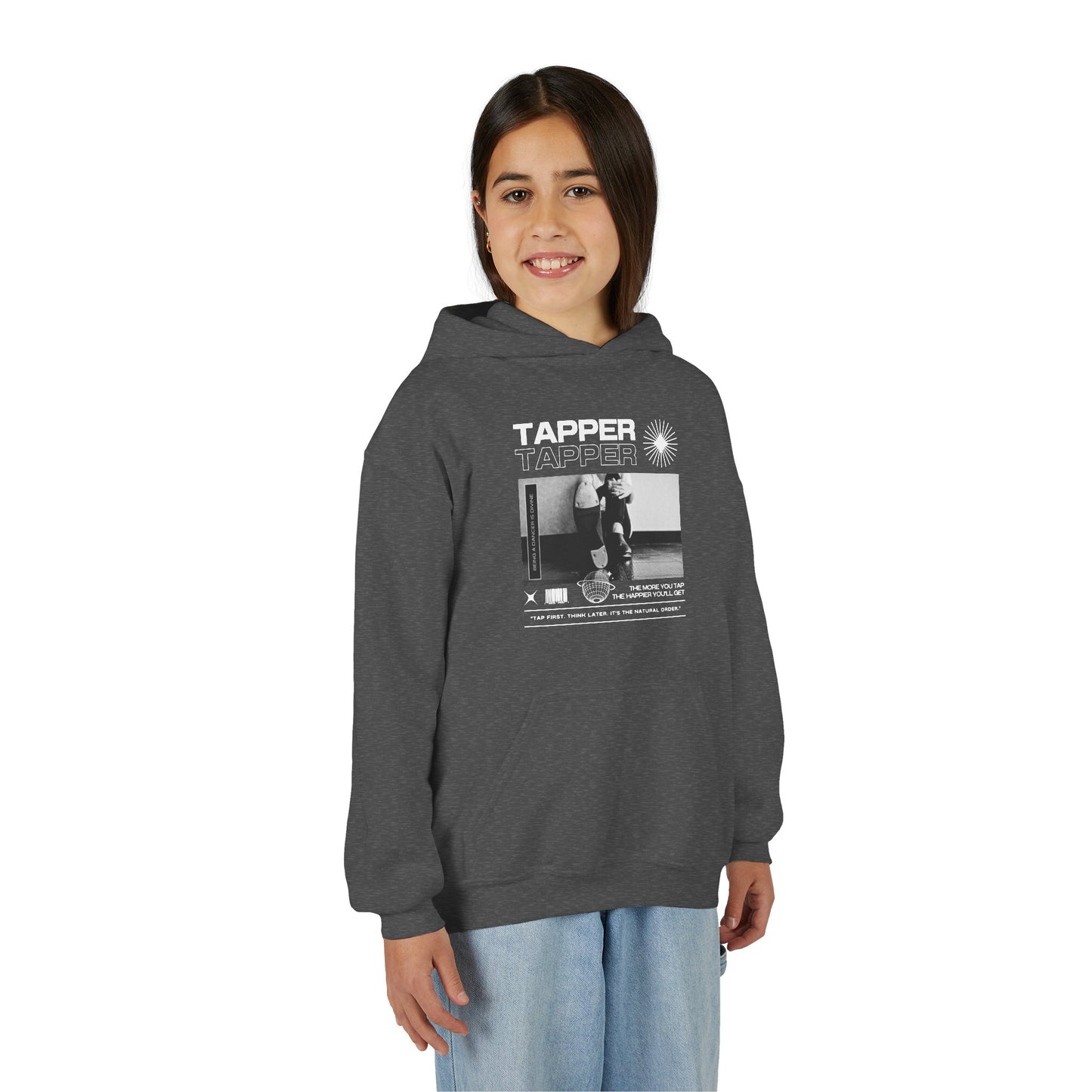 “Tapper” Tap Shoes Streetwear Graphic | Unisex Youth Hoodie – Tap Dance Hoodie for Kids & Young Performers