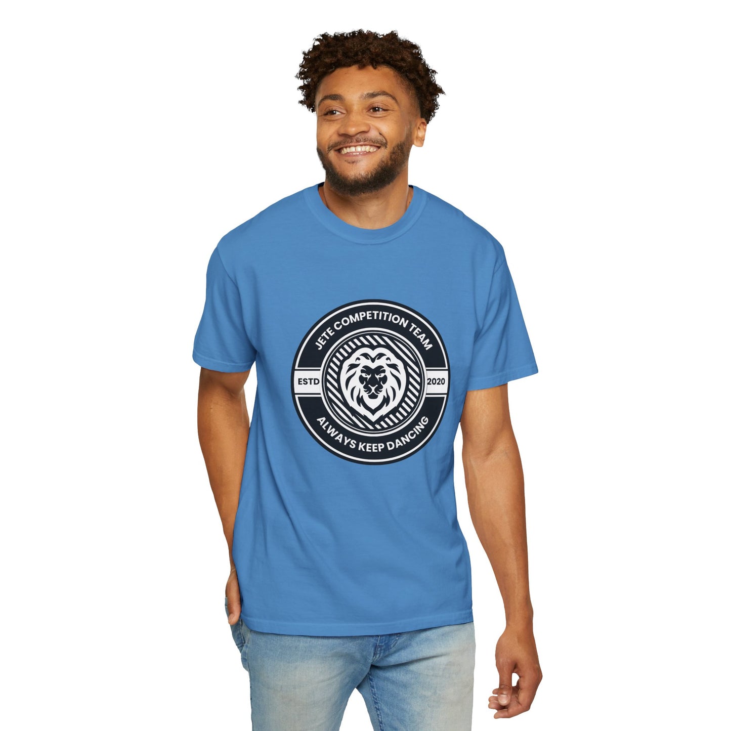 "Jeté Competition Team,  Always Keep Dancing" Unisex Garment-Dyed T-Shirt – Collegiate-Style Dance Graphic Tee – Shirt for Dancers & Teams