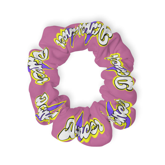 “Dancer” Scrunchie – Superhero-Inspired Dance Hair Accessory with Bold Graphic for Performers